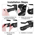 Soft Bicycle Grip Shock Absorption Road Bike Handlebar Cover Aluminium Alloy Lock Rubber Anti-slip Cycling Handle Grips Bike Handle Non Slip Soft Rubber Grips Mountain Bicycle Lock On Handle Bar Stevvex