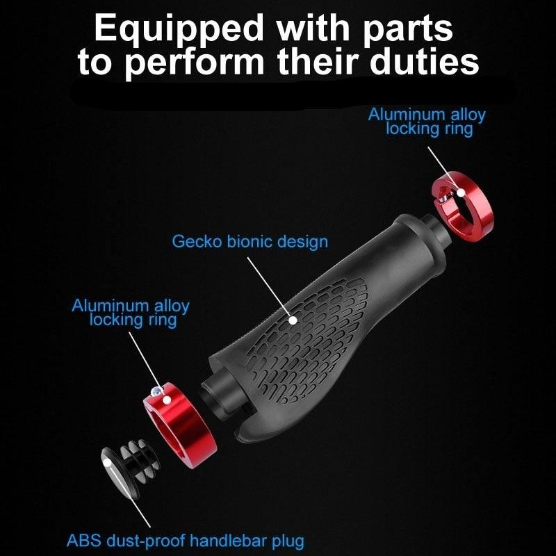 Soft Bicycle Grip Shock Absorption Road Bike Handlebar Cover Aluminium Alloy Lock Rubber Anti-slip Cycling Handle Grips Bike Handle Non Slip Soft Rubber Grips Mountain Bicycle Lock On Handle Bar Stevvex