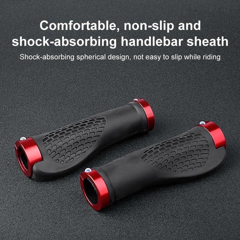 Soft Bicycle Grip Shock Absorption Road Bike Handlebar Cover Aluminium Alloy Lock Rubber Anti-slip Cycling Handle Grips Bike Handle Non Slip Soft Rubber Grips Mountain Bicycle Lock On Handle Bar Stevvex