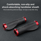 Soft Bicycle Grip Shock Absorption Road Bike Handlebar Cover Aluminium Alloy Lock Rubber Anti-slip Cycling Handle Grips Bike Handle Non Slip Soft Rubber Grips Mountain Bicycle Lock On Handle Bar Stevvex