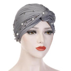 Soft Cotton Lightweight Elegant Turban Hijab Bonnet Arab Wrap Head Turbans Cap Headwrap Headwear Indian African Turbans Twist Headband For Women Stevvex
