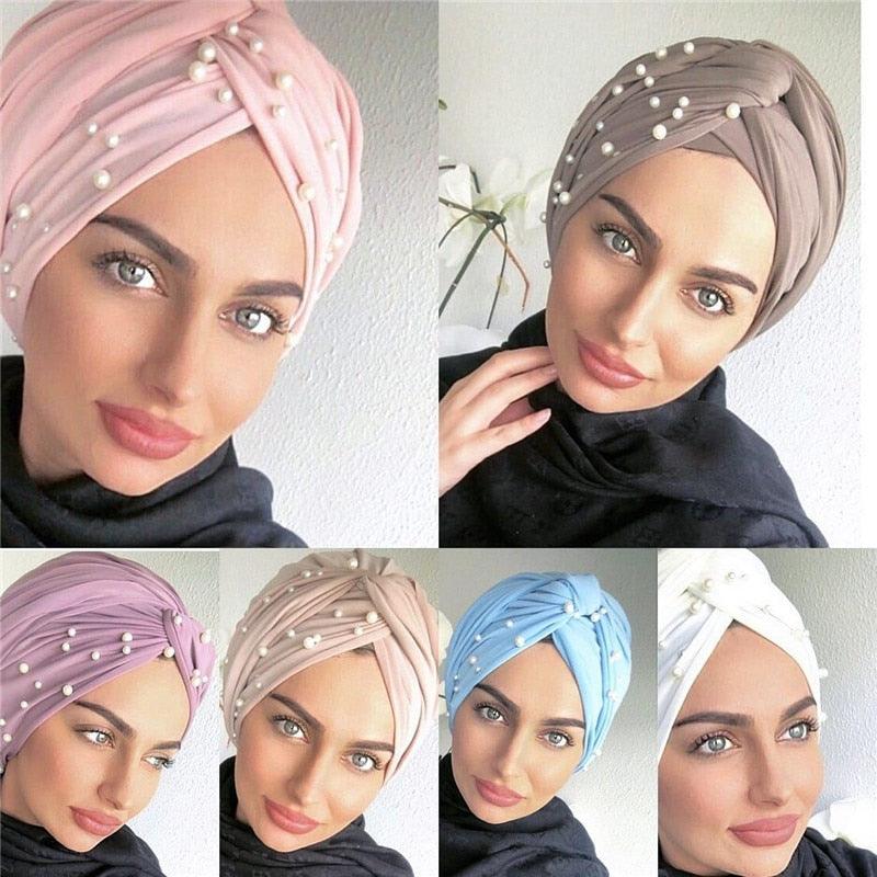 Soft Cotton Lightweight Elegant Turban Hijab Bonnet Arab Wrap Head Turbans Cap Headwrap Headwear Indian African Turbans Twist Headband For Women Stevvex