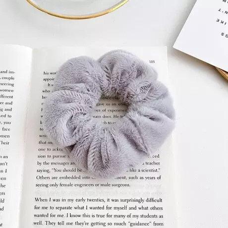Soft Faux Fur Hair Scrunchies Plush Elastic Hair Bands Women Girls Ponytail Holder Rubber Band Fashion Headwear Ponytail Holder Accessories for Women Stevvex