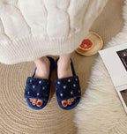Soft Fur Home Slippers Warm Fluffy Plush Slippers Winter Cotton Slippers Fashionable Plush Shoes Fur Slippers Flip Flop Open Toe Cozy House Slippers Stevvex