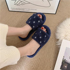 Soft Fur Home Slippers Warm Fluffy Plush Slippers Winter Cotton Slippers Fashionable Plush Shoes Fur Slippers Flip Flop Open Toe Cozy House Slippers Stevvex