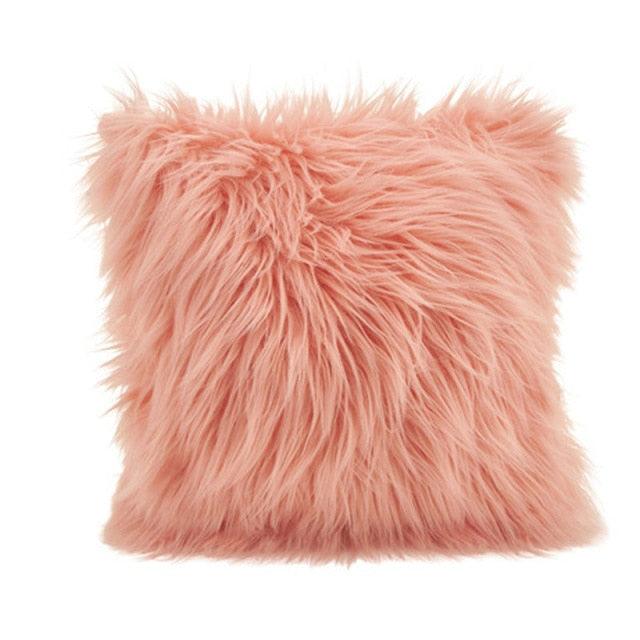 Soft Fur Polyester Cotton Pillow Covers Cushion Covers Luxury Soft Decorative Pillow Covers Home Decor Pillow Covers Living Room Bedroom Decorative Pillowcase Shaggy Fluffy Cover 45x45CM Stevvex