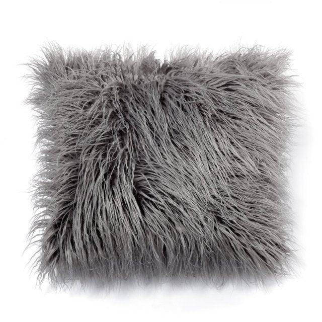 Soft Fur Polyester Cotton Pillow Covers Cushion Covers Luxury Soft Decorative Pillow Covers Home Decor Pillow Covers Living Room Bedroom Decorative Pillowcase Shaggy Fluffy Cover 45x45CM Stevvex