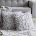 Soft Fur Polyester Cotton Pillow Covers Cushion Covers Luxury Soft Decorative Pillow Covers Home Decor Pillow Covers Living Room Bedroom Decorative Pillowcase Shaggy Fluffy Cover 45x45CM Stevvex