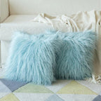 Soft Fur Polyester Cotton Pillow Covers Cushion Covers Luxury Soft Decorative Pillow Covers Home Decor Pillow Covers Living Room Bedroom Decorative Pillowcase Shaggy Fluffy Cover 45x45CM Stevvex
