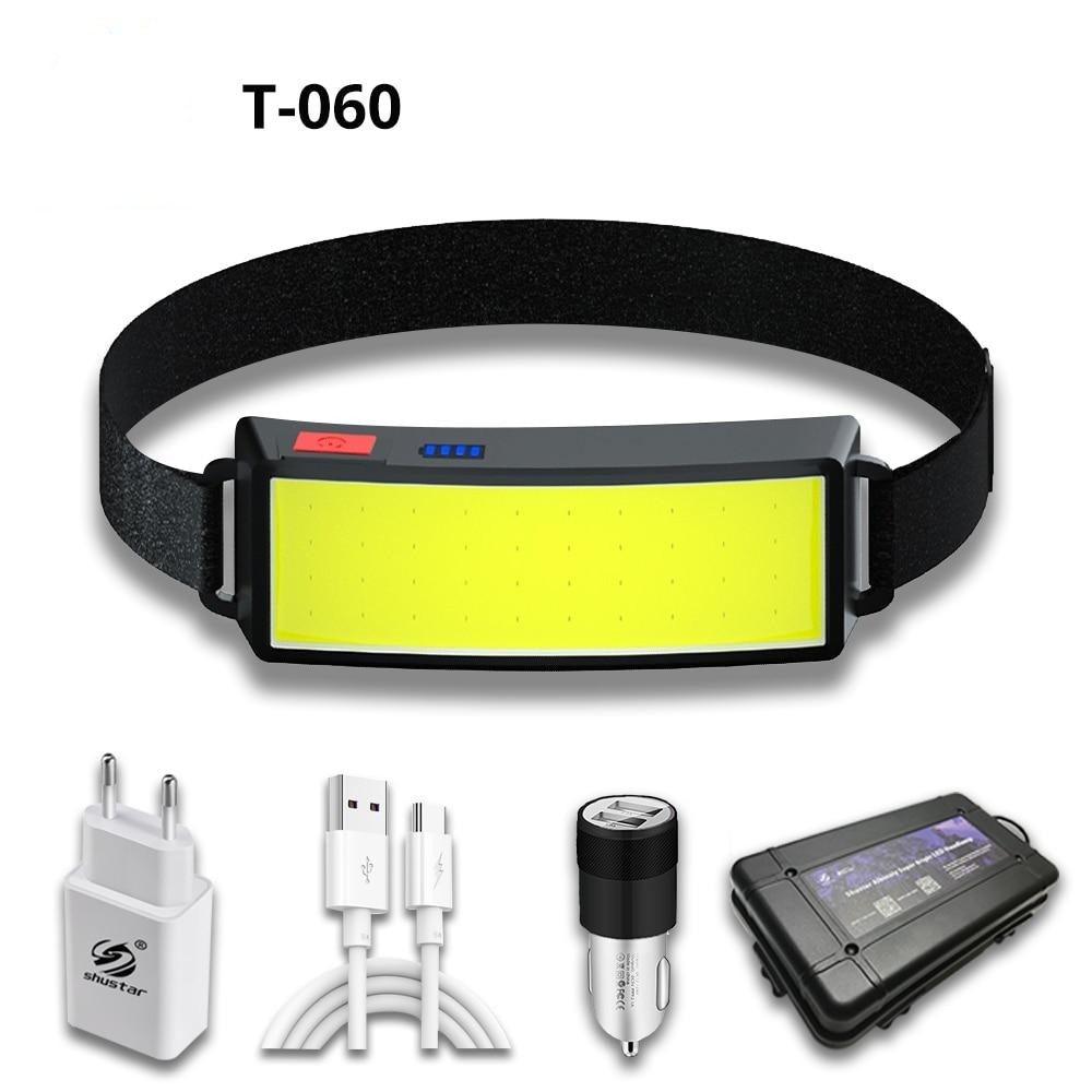 Soft Light Headlamp Flashlight LED Headlamp Adjustable Strap With COB Wick  Headlight Beads Wide Range of Lighting   Perfect Head Light For Camping Hiking Running Built-in Rechargeable Lithium Battery Stevvex