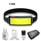 Soft Light Headlamp Flashlight LED Headlamp Adjustable Strap With COB Wick  Headlight Beads Wide Range of Lighting   Perfect Head Light For Camping Hiking Running Built-in Rechargeable Lithium Battery Stevvex