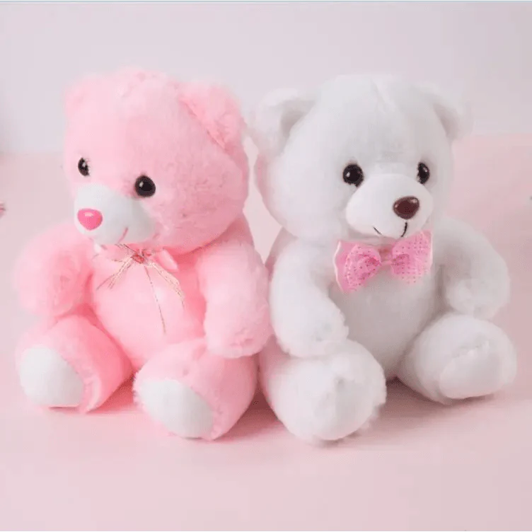 Soft Plush Doll, Light Up LED Teddy Bear Stuffed Animals, Mini Glow Bear Plush Toy Creative Colorful Glowing Teddy Bear Doll Gifts for Bedroom, Kids, Baby, Valentine - Pink Stevvex