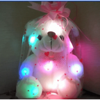 Soft Plush Doll, Light Up LED Teddy Bear Stuffed Animals, Mini Glow Bear Plush Toy Creative Colorful Glowing Teddy Bear Doll Gifts for Bedroom, Kids, Baby, Valentine - Pink Stevvex