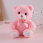 Soft Plush Doll, Light Up LED Teddy Bear Stuffed Animals, Mini Glow Bear Plush Toy Creative Colorful Glowing Teddy Bear Doll Gifts for Bedroom, Kids, Baby, Valentine - Pink Stevvex