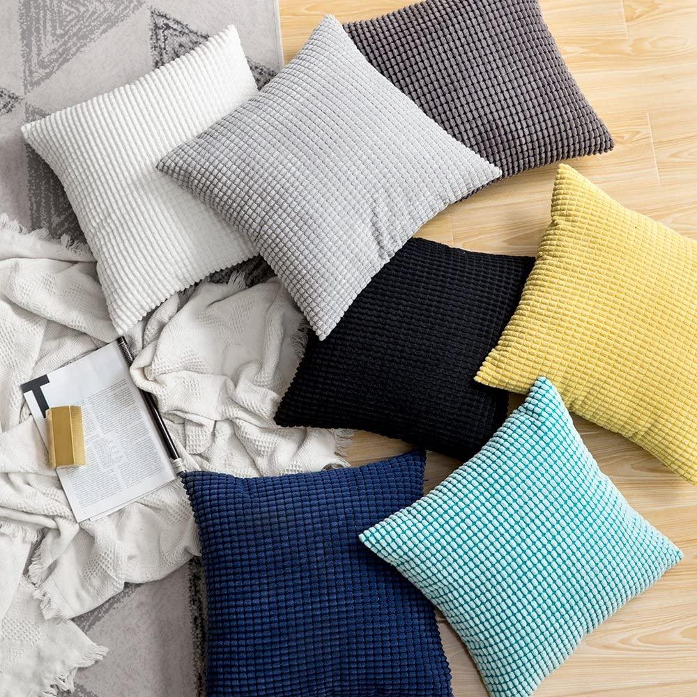 Soft Polyester Cushion Cover Corn Striped Pillow Cozy Throw Pillow Covers Cases for Couch Bed Sofa Ultra Soft Striped Cover Nordic Home Decor Throw Pillow Case Car Living Room Autumn Decoration