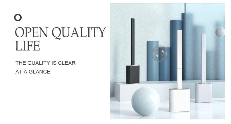 Soft Silicone Head Toilet Brush With Holder Black Wall-Mounted Detachable Handle Bathroom Cleaner Durable Accessories Silicone Toilet Brush Wall Mounting Toilet Brush No-Slip Long Handle Soft Silicone Bristle Toilet Corner Cleaner Stevvex