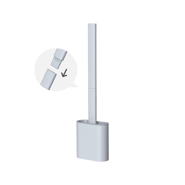 Soft Silicone Head Toilet Brush With Holder Black Wall-Mounted Detachable Handle Bathroom Cleaner Durable Accessories Silicone Toilet Brush Wall Mounting Toilet Brush No-Slip Long Handle Soft Silicone Bristle Toilet Corner Cleaner Stevvex