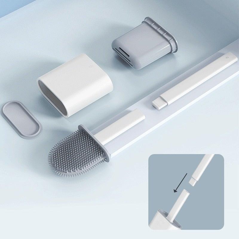 Soft Silicone Head Toilet Brush With Holder Black Wall-Mounted Detachable Handle Bathroom Cleaner Durable Accessories Silicone Toilet Brush Wall Mounting Toilet Brush No-Slip Long Handle Soft Silicone Bristle Toilet Corner Cleaner Stevvex