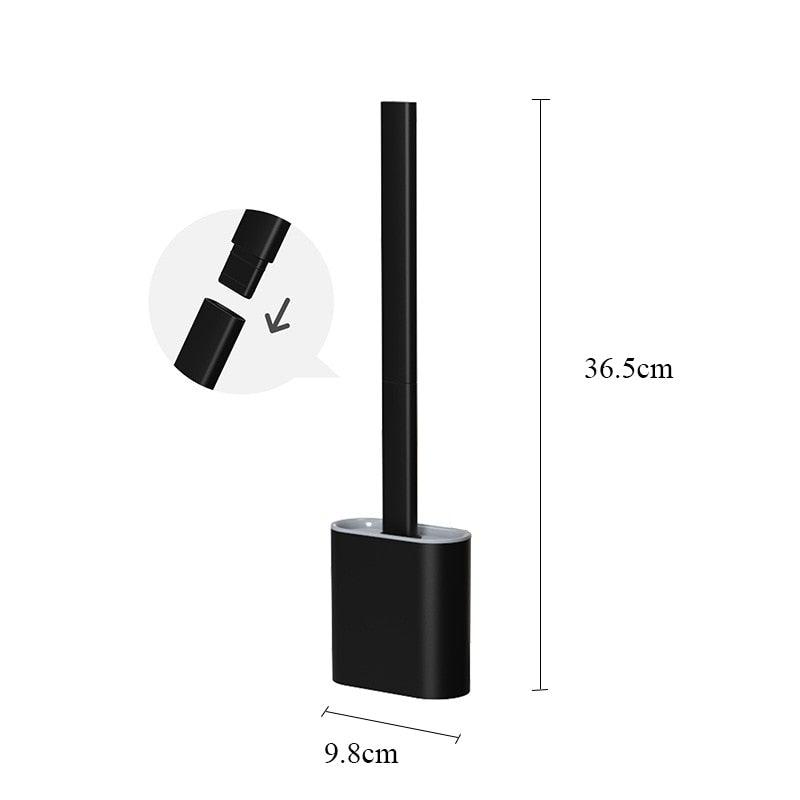 Soft Silicone Head Toilet Brush With Holder Black Wall-Mounted Detachable Handle Bathroom Cleaner Durable Accessories Silicone Toilet Brush Wall Mounting Toilet Brush No-Slip Long Handle Soft Silicone Bristle Toilet Corner Cleaner Stevvex