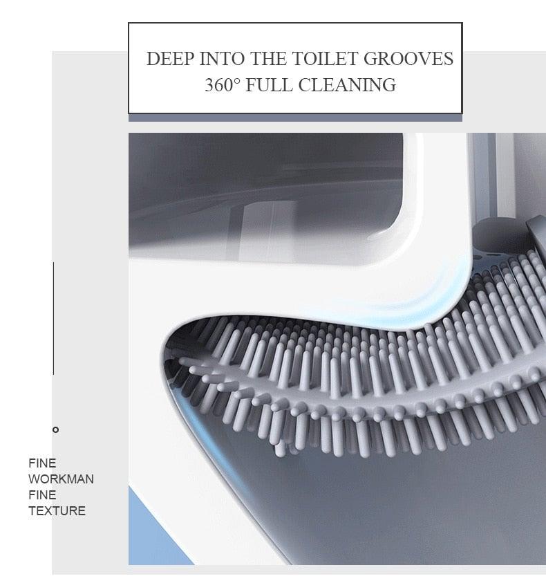 Soft Silicone Head Toilet Brush With Holder Black Wall-Mounted Detachable Handle Bathroom Cleaner Durable Accessories Silicone Toilet Brush Wall Mounting Toilet Brush No-Slip Long Handle Soft Silicone Bristle Toilet Corner Cleaner Stevvex