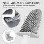 Soft Silicone Head Toilet Brush With Holder Black Wall-Mounted Detachable Handle Bathroom Cleaner Durable Accessories Silicone Toilet Brush Wall Mounting Toilet Brush No-Slip Long Handle Soft Silicone Bristle Toilet Corner Cleaner Stevvex