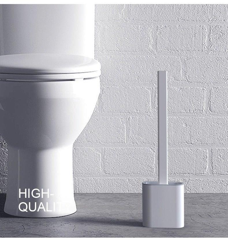 Soft Silicone Head Toilet Brush With Holder Black Wall-Mounted Detachable Handle Bathroom Cleaner Durable Accessories Silicone Toilet Brush Wall Mounting Toilet Brush No-Slip Long Handle Soft Silicone Bristle Toilet Corner Cleaner Stevvex