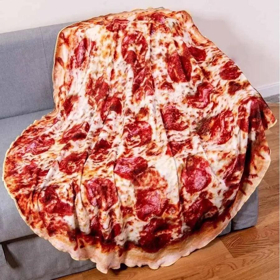 Soft Warm Pizza Round Blanket Travel Portable Wearable Winter Comfortable Blanket Perfect Autumn Gift Stevvex