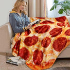 Soft Warm Pizza Round Blanket Travel Portable Wearable Winter Comfortable Blanket Perfect Autumn Gift Stevvex