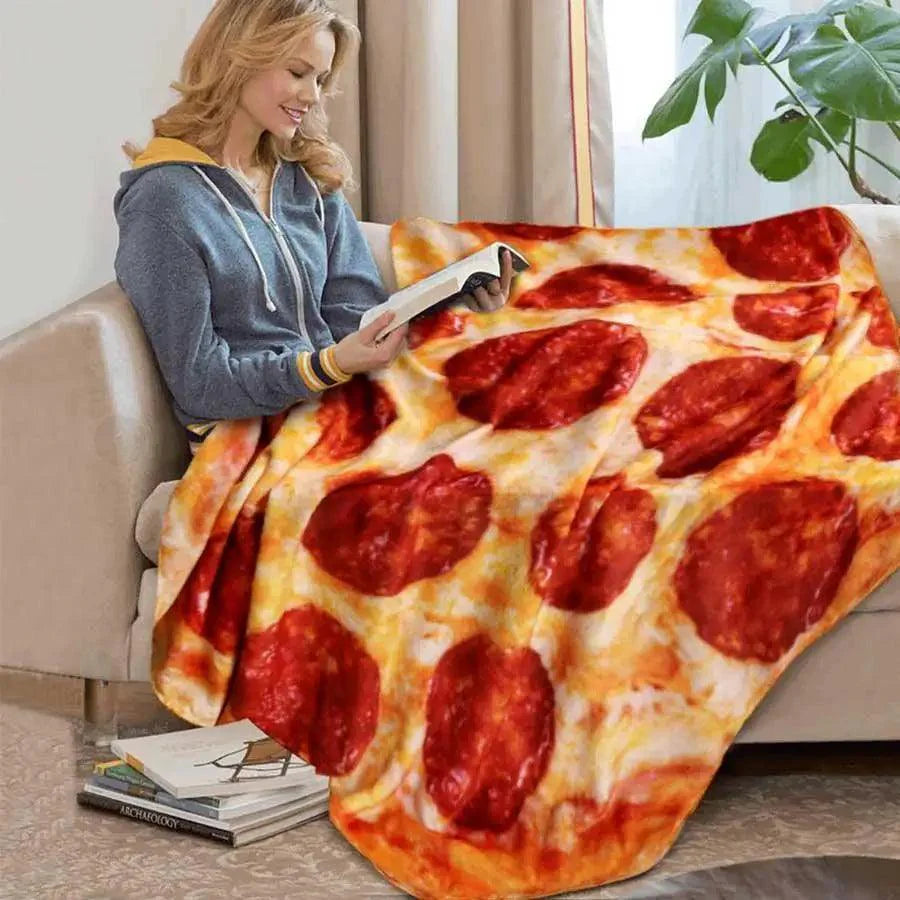 Soft Warm Pizza Round Blanket Travel Portable Wearable Winter Comfortable Blanket Perfect Autumn Gift Stevvex
