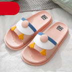Soft Women's Slippers Summer Indoor Household Thick-Soled Non-Slip Flat Open Toe Slides Slip On Footbed Platform Lightweight Beach Pool Shower Shoes Bathroom Slippers