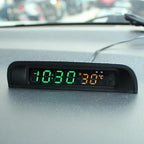 Solar Car Digital Clock Thermometer Dual Color Display Smart Switch High Precision LED Digital Clock Dashboard Solar Powered Car Electronic Clock Stick-On Luminous Car Clock Dashboard Auto Clock Car Watch Clock with Adjustable Brightness Date Temperature