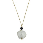Solar Quartz Lava Necklace Layered Pendant Natural Protection Stone Jewelry BandsCo Straps