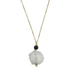 Solar Quartz Lava Necklace Layered Pendant Natural Protection Stone Jewelry BandsCo Straps