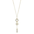 Solar Quartz Y Necklace With Polished Crystal Drop, Protective Energy Pendant BandsCo Straps
