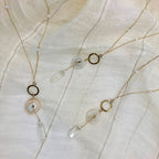 Solar Quartz Y Necklace With Polished Crystal Drop, Protective Energy Pendant BandsCo Straps