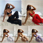 Solid bikini Mesh 3 Pieces Set Swimsuit 3 Pieces Swimsuit Solid Padded Swimwear with Maxi Wrap Skirt Beach Vacation Swim Bath Wear Women Elegant Swimwear Female Ruffle Swimming Suit Sports Bathing Suit Stevvex
