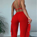 Solid bikini Mesh 3 Pieces Set Swimsuit 3 Pieces Swimsuit Solid Padded Swimwear with Maxi Wrap Skirt Beach Vacation Swim Bath Wear Women Elegant Swimwear Female Ruffle Swimming Suit Sports Bathing Suit Stevvex