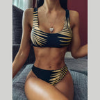 Solid Bikini Set Swimsuit Women Bikini Swimwear Female Halter Top Bathing Suit Swimming Wear Bikini High Cut Swimsuit High Waist Plus Size Summer Swimwear Stevvex