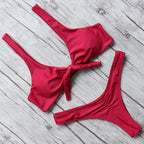 Solid Bikini Set Swimsuit Women Bikini Swimwear Female Halter Top Bathing Suit Swimming Wear Bikini High Cut Swimsuit High Waist Plus Size Summer Swimwear Stevvex