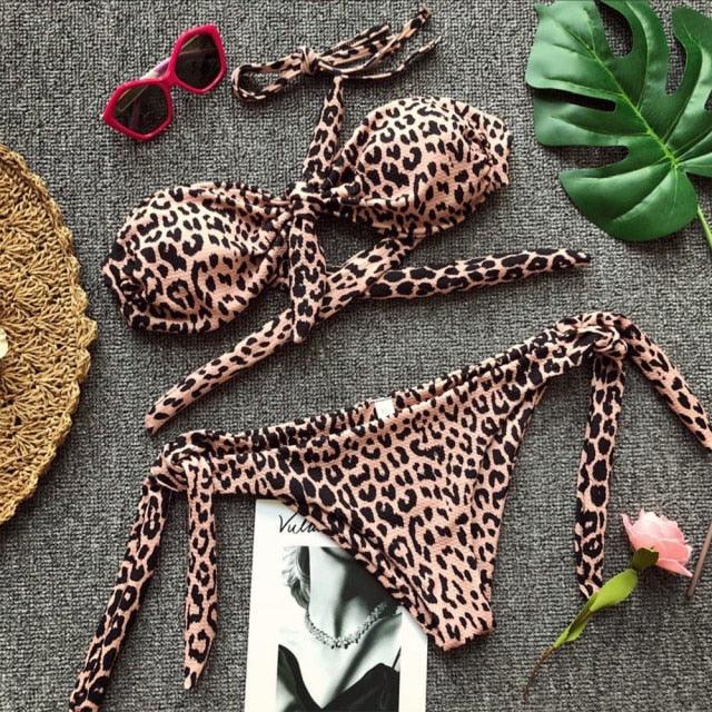Solid Bikini Set Swimsuit Women Bikini Swimwear Female Halter Top Bathing Suit Swimming Wear Bikini High Cut Swimsuit High Waist Plus Size Summer Swimwear Stevvex