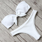 Solid Bikini Set Swimsuit Women Bikini Swimwear Female Halter Top Bathing Suit Swimming Wear Bikini High Cut Swimsuit High Waist Plus Size Summer Swimwear Stevvex