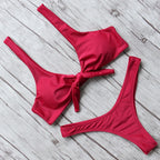 Solid Bikini Set Swimsuit Women Bikini Swimwear Female Halter Top Bathing Suit Swimming Wear Bikini High Cut Swimsuit High Waist Plus Size Summer Swimwear Stevvex