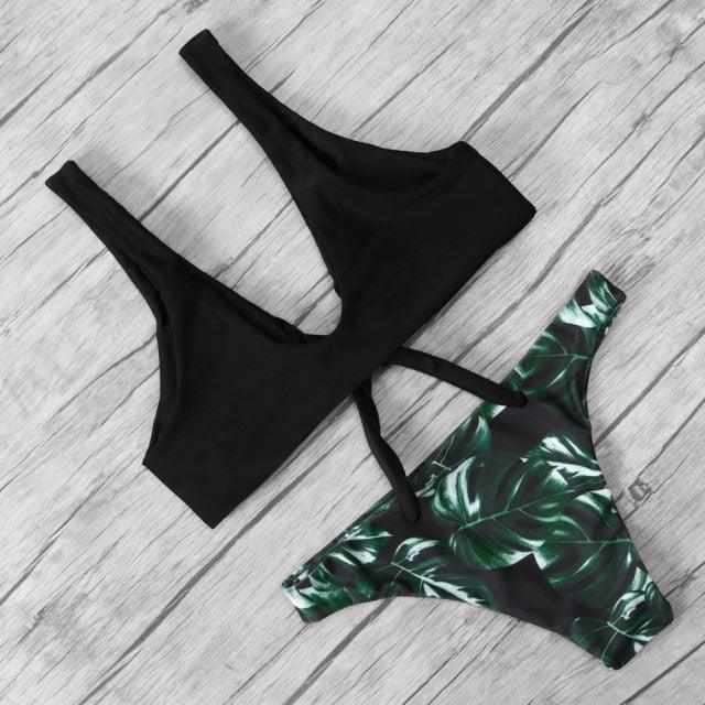 Solid Bikini Set Swimsuit Women Bikini Swimwear Female Halter Top Bathing Suit Swimming Wear Bikini High Cut Swimsuit High Waist Plus Size Summer Swimwear Stevvex