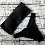 Solid Bikini Swimsuit Women Bikini Set  Off Shoulder Swimwear Two Piece Strap Bikini Sets for Women High Waist Teens Bathing Suits Off Shoulder Swimsuit Beachwear Stevvex