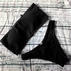 Solid Bikini Swimsuit Women Bikini Set  Off Shoulder Swimwear Two Piece Strap Bikini Sets for Women High Waist Teens Bathing Suits Off Shoulder Swimsuit Beachwear Stevvex