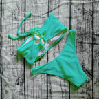 Solid Bikini Swimsuit Women Bikini Set  Off Shoulder Swimwear Two Piece Strap Bikini Sets for Women High Waist Teens Bathing Suits Off Shoulder Swimsuit Beachwear Stevvex