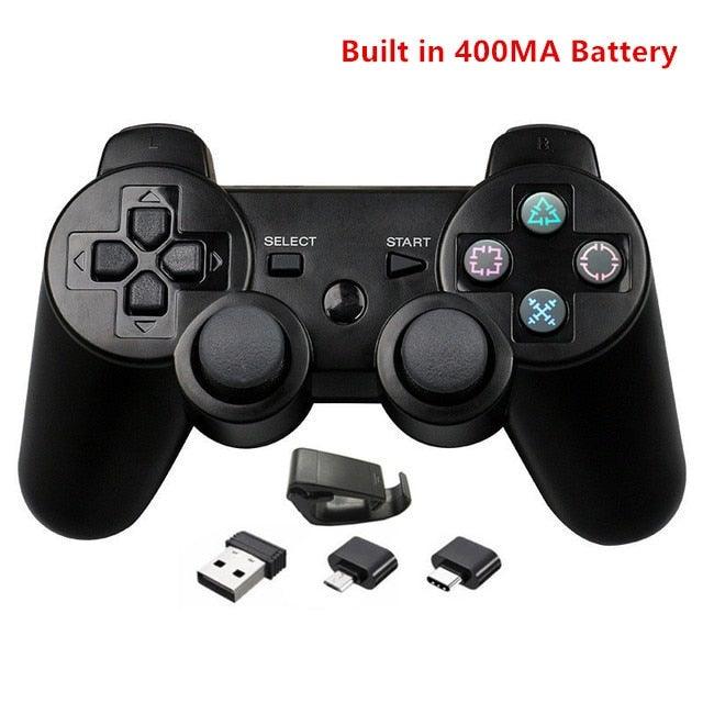 Solid Black 2.4G Wireless Joystick Game Controller Portable With Micro USB OTG Adapter Compatible With PC Laptop Tablet Stevvex