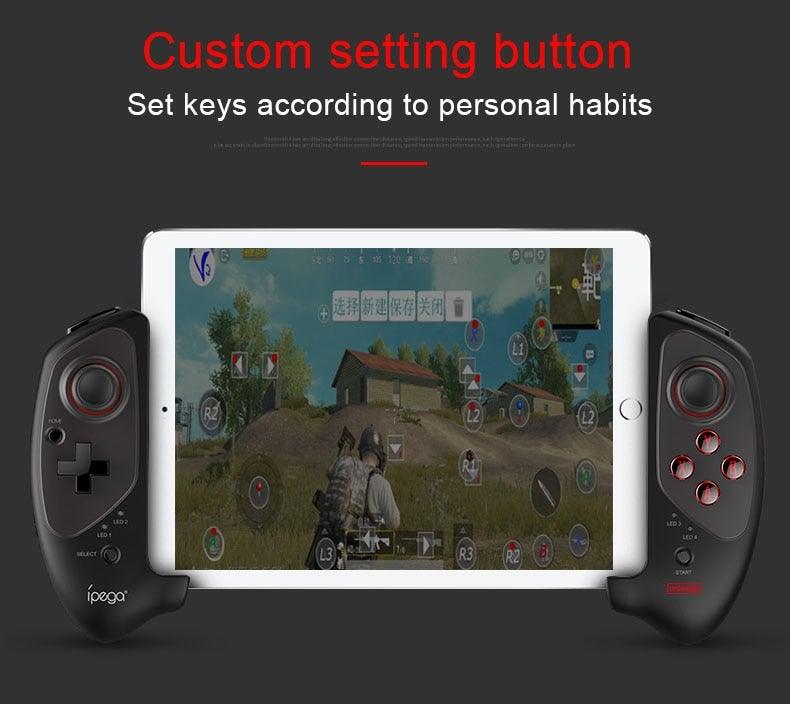 Solid Black Sustainable Wireless Bluetooth Joystick Gamepad Controller Compatible With Mobile Phones Smartphones Stevvex