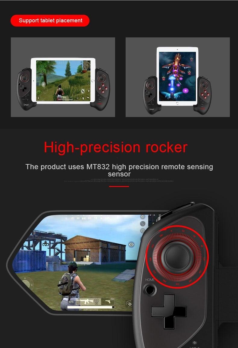 Solid Black Sustainable Wireless Bluetooth Joystick Gamepad Controller Compatible With Mobile Phones Smartphones Stevvex