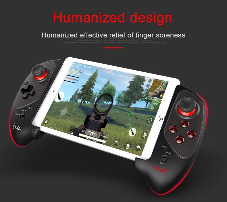 Solid Black Sustainable Wireless Bluetooth Joystick Gamepad Controller Compatible With Mobile Phones Smartphones Stevvex